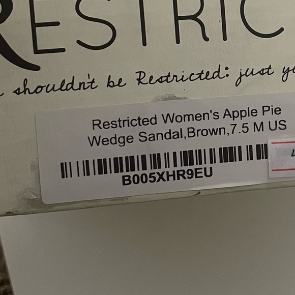 RESTRICTED APPLE PIE WEDGE SANDAL, WOMENS 7.5M New in box - Picture 7 of 7